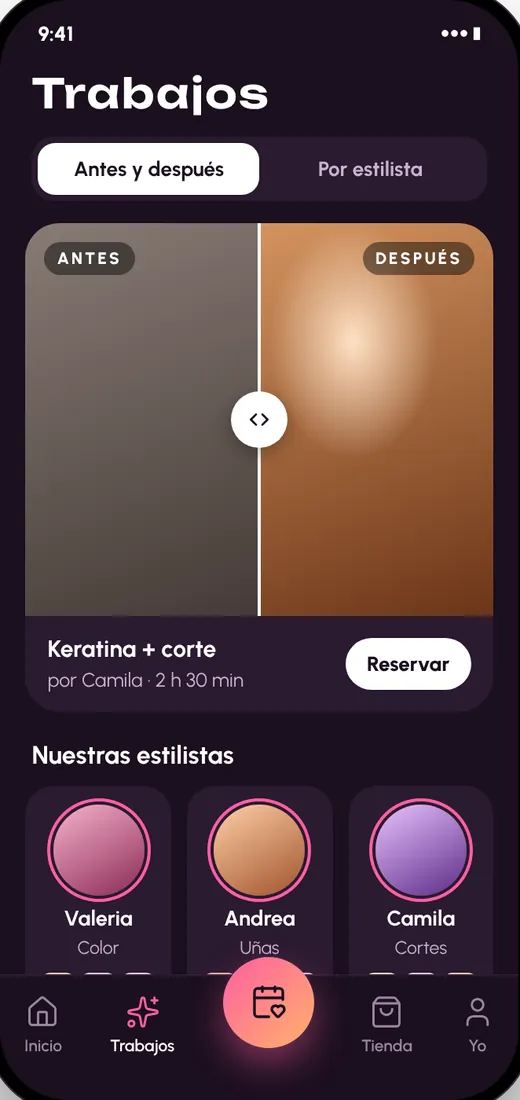 Trabajos del salón de belleza en Fígaro